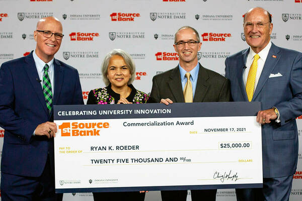 Ryan K. Roeder wins 1st Source Bank’s 2021 Commercialization Award