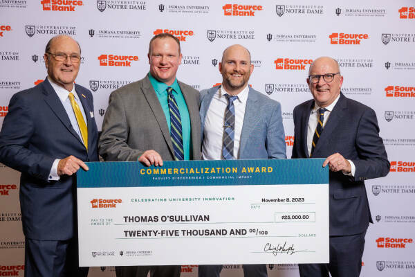 Thomas O’Sullivan Takes First in 1st Source Bank’s 2023 Commercialization Awards, Tengfei Luo Runner-Up